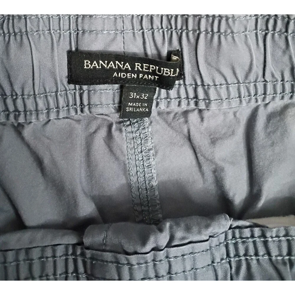 Banana Republic Aiden Pant Gray Drawstring Jogger Pants Size 31x32
